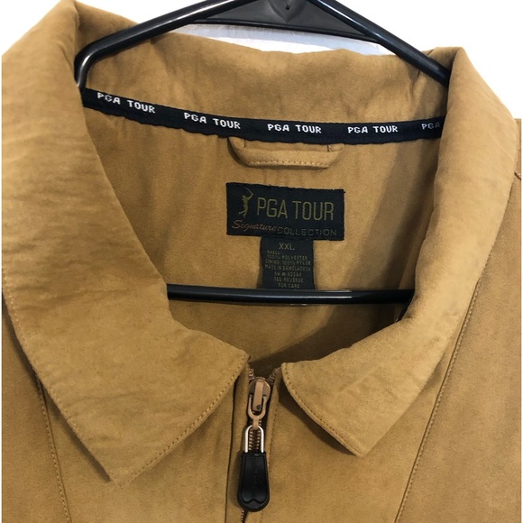 PGA Tour Collection Golf Tournament Tan Zip Up Jacket size XXL - Picture 3 of 6